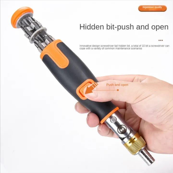 10-in-1 Ratchet Screwdriver Set - Portable Multi-Angle Screwdriver